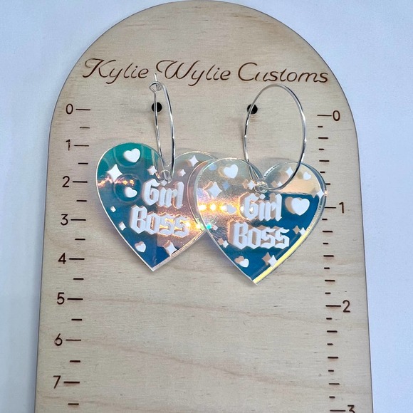 Girl Boss Earrings - Boss Babe Earrings- Girl Power Earrings- Female Power - Picture 8 of 10